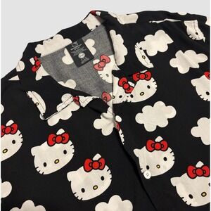 Hello Kitty Sanrio Men's XL 46/48 All Over Print Short Sleeve Button Up Rayon